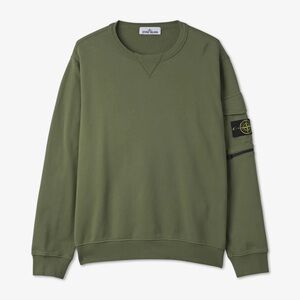 Stone Island Men's Green Sweater